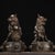 This distinguished pair of antique gilt bronze guardian lions adds a stately, historical presence to any interior. Each...