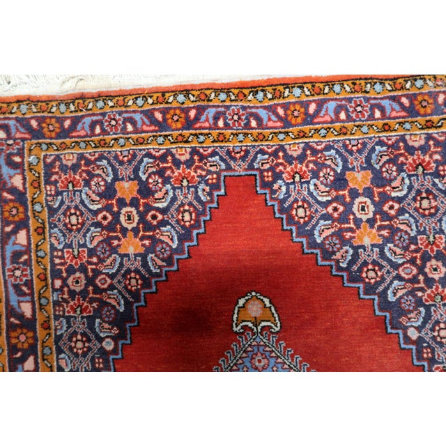 Brick Red 1950s, Handmade Vintage Persian Bidjar Rug 2.2' X 2.8' For Sale - Image 8 of 10