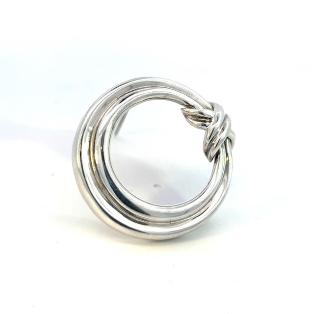 1990s Tiffany & Co Estate Signature "X" Brooch Pin Sterling Silver For Sale - Image 9 of 12