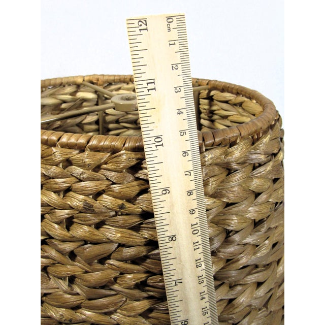 Vintage Water Hyacinth Braided Reed Lamp Shade For Sale - Image 10 of 12