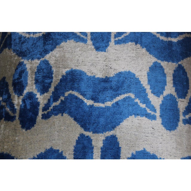 Contemporary Silk Velvet Ikat Pillow Cover Bohemian Pillow For Sale In Washington DC - Image 6 of 7