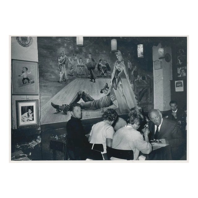 Erich Andres, People Dining at Latin Quarter, Paris, France, 1950s, Black & White Photograph For Sale