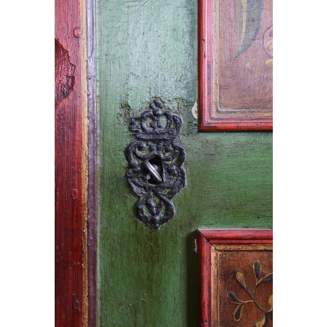 Baroque Wardrobe in Spruce with Paintings, Czech, 1800s For Sale - Image 9 of 18