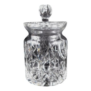 1950s Unmarked Large Cut Crystal Biscuit Jar With Lid For Sale