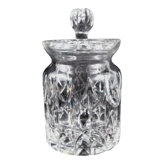 1950s Unmarked Large Cut Crystal Biscuit Jar With Lid For Sale