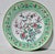Large form Canton Enamel serving tray measuring 11" in diameter. Colored in bright mint green with rose floral and...