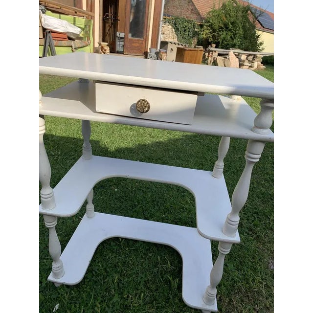 Small Hungarian White Side Table, 1960s For Sale - Image 3 of 6