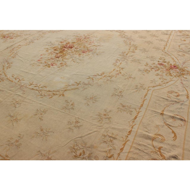 Late 19th Century Antique French Aubusson Carpet With Romantic Motifs and Delicate Color Palette 12'7"x16'5" For Sale - Image 5 of 7