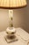 Mid-Century Modern Mid Century Italian Marble & Hand-Painted Blown Milk Glass Table Lamps With Original Shades - A Pair For Sale - Image 3 of 12