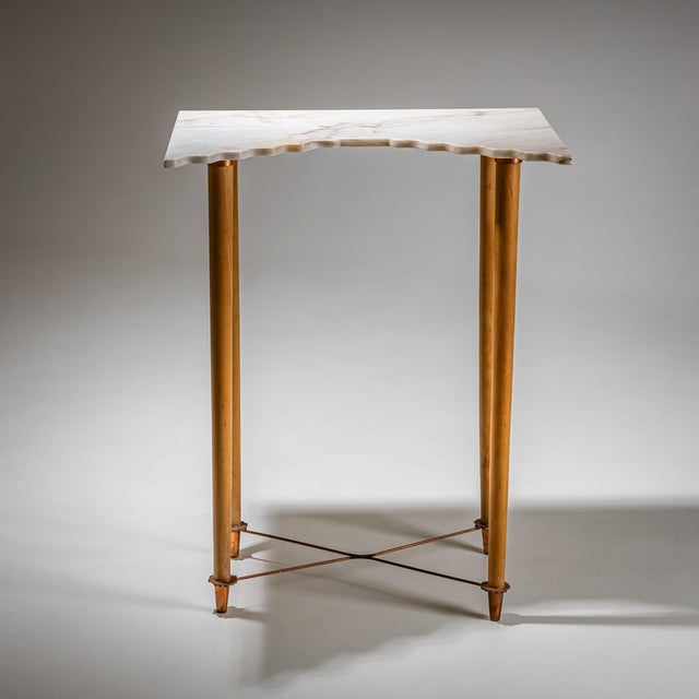 Mid 20th Century Pair of Wall Consoles with Marble Tops, attributed to Ugo la Pietra, Italy For Sale - Image 4 of 18