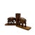 Charming pair of vintage wooden bookends featuring hand-carved elephants mounted on rectangular wood bases. Each elephant...