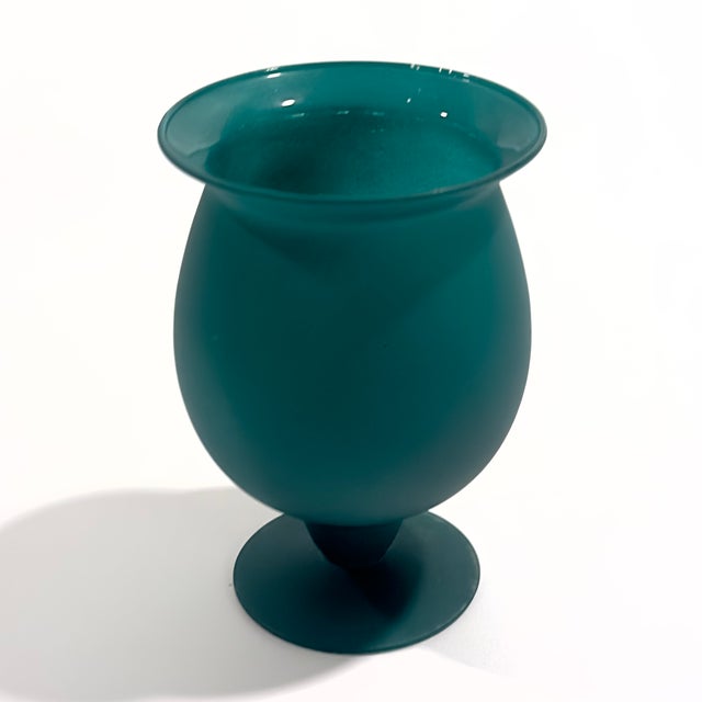 Sumptuous Frosted Shades of Jade Glass Vase Curation - Group of 3 For Sale - Image 13 of 17
