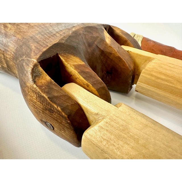 Large Antique Czech Hand-Carved and Painted Theater Puppet Doll, 18th Century For Sale - Image 18 of 18