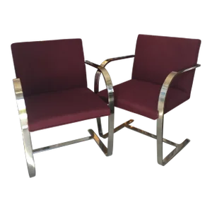 Mies Van Der Rohe for Knoll Brno Chairs, a Pair