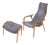 Set of Vintage Grey Sheepskin Lamino Lounge Chair and Ottoman by Yngve Ekström for Swedese For Sale