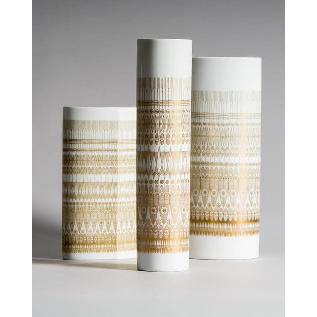 1970s Trio Gilded Porcelain Vases by Hans Theo Baumann & Tapio Wirkkala for Rosenthal Studio-Line, Germany, 1960s, Set of 3 For Sale - Image 5 of 18