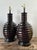 Ebony Vintage Glazed Ceramic Ribbed Table Lamps - A Pair For Sale - Image 8 of 13