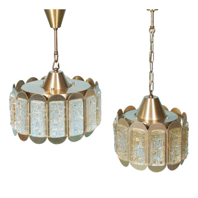 Danish Glass Hanging Lamp from Vitrika For Sale