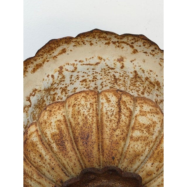Antique French Cast Iron Garden Urn, Distressed Patina, 19th Century For Sale - Image 10 of 13
