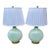 Mid 20th Century F. Schumacher & Co. Large Celadon Green Porcelain Table Lamps - a Pair For Sale