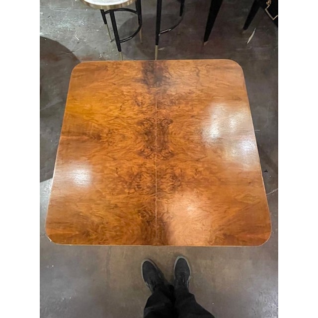 Italian Art Deco Style Walnut Side Table For Sale In Dallas - Image 6 of 6