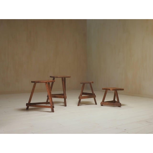 Antique English in Oak, 1800s, Set of 4 For Sale - Image 5 of 9