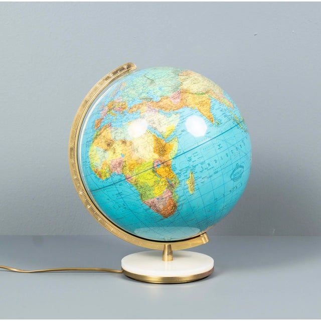 Globe With Marble Base & Lighting from Oestergaard, Germany For Sale - Image 11 of 18