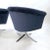 1970s Pair Blue Velvet Flat Bar Nicos Zorophos Swivel Chairs With Steel X-Base For Sale - Image 9 of 12