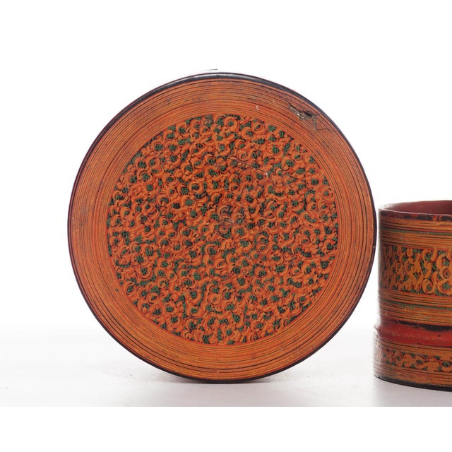 Wood Burmese Lacquered Multi-Layer Betel Nut Box For Sale - Image 7 of 7