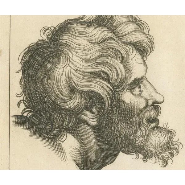 Pigné after Raphael, Visages of Virtue and Vigor, 1740, Engraving For Sale - Image 4 of 6