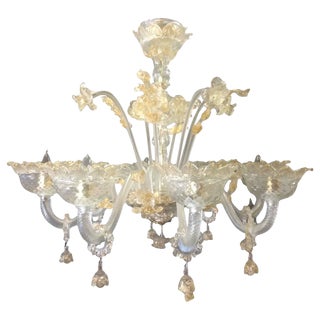 Eight-Arm Murano Chandelier For Sale