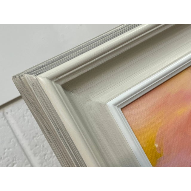 Light Pink Pink Orange Red & Turquoise Expressive Abstract Art on Canvas by Contemporary Artist For Sale - Image 8 of 12