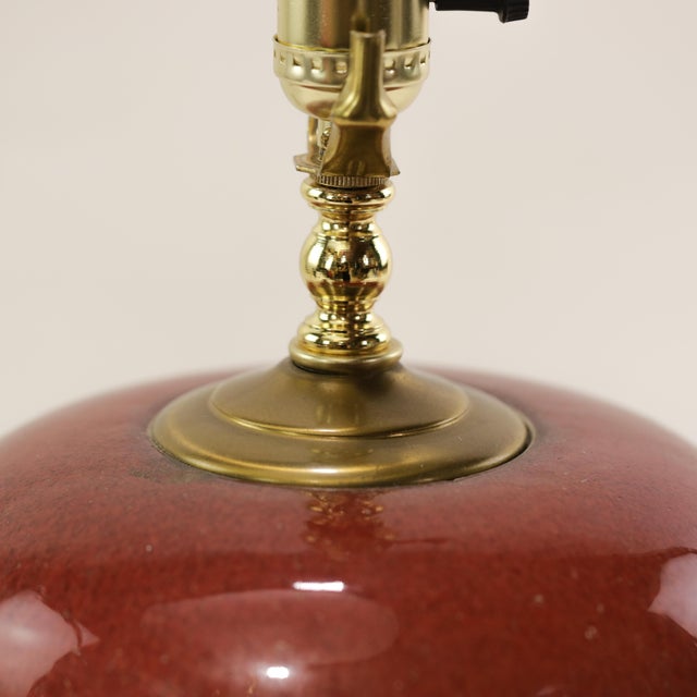 Early 21st Century Vintage Oxblood Glazed Ceramic Table Lamp For Sale - Image 5 of 11