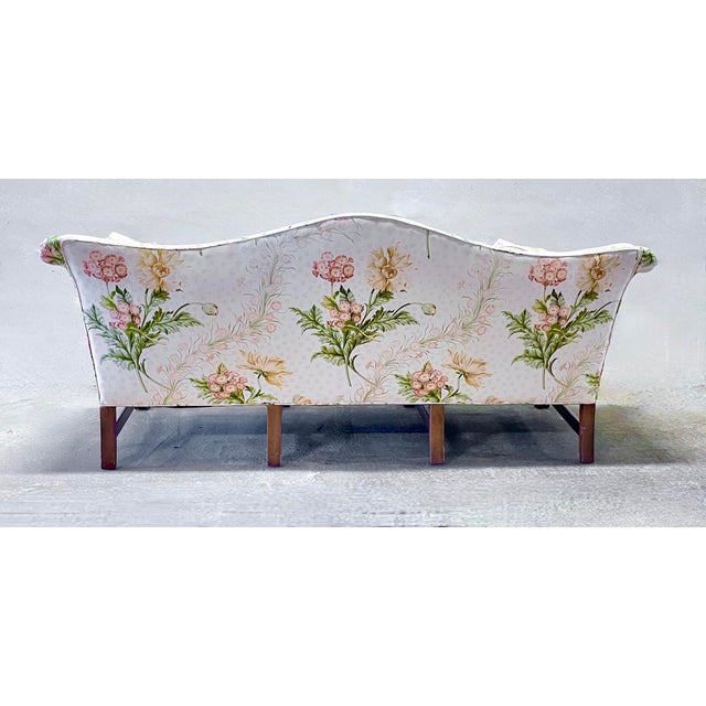 Chippendale Vintage Floral Chippendale Style Sofa W/Pillows For Sale - Image 3 of 10