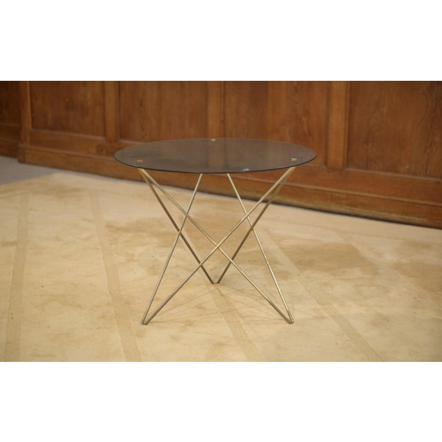 Brass and Glass Side Table, 1960s For Sale - Image 6 of 7