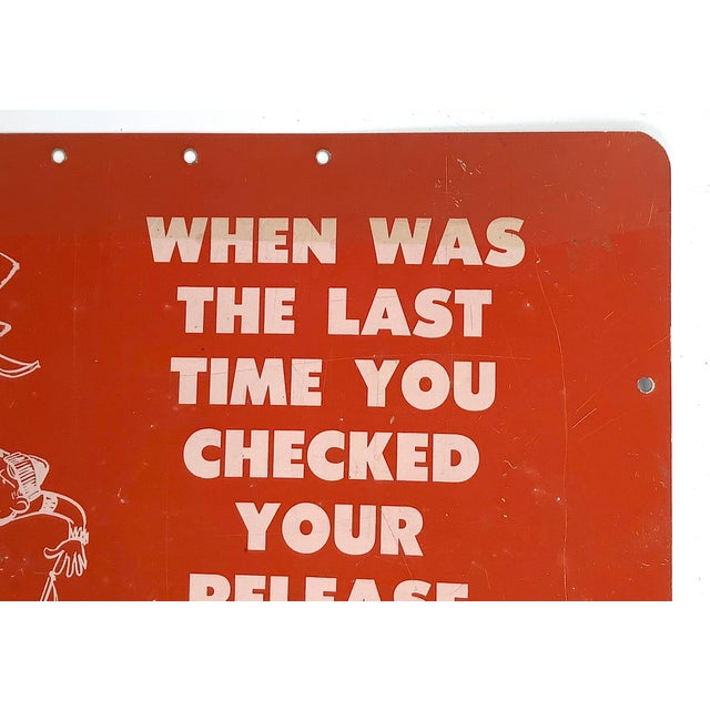 Mid-Century Modern Circa 1950s Tips From the Boston Globe Metal Skiing Sign For Sale - Image 3 of 6