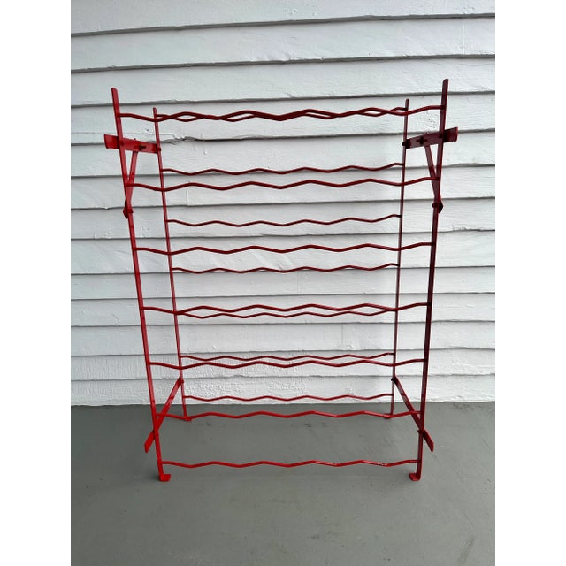 Mid-Century Modern Vintage Red Metal Wine Racks by Blot Galland - Made in France For Sale - Image 3 of 6