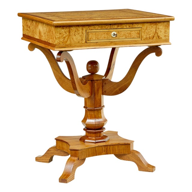 Antiqye Scandinavian Burr Birch and Elm Occasional Table, 1870 For Sale