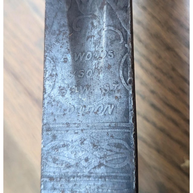 Rare Antique Basket-Handled Cutlass Pair (1865 E. Woods and Sons) For Sale - Image 9 of 11