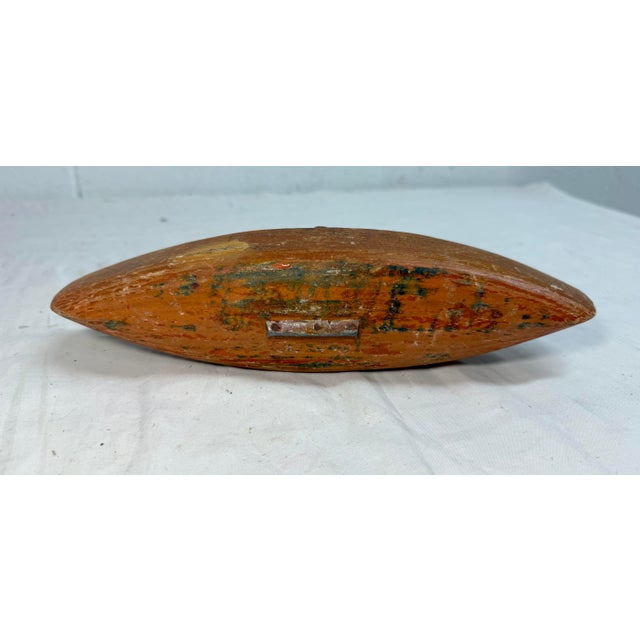 Antique Hand Carved Wood Canadian Inuit Eskimo Art Wood Sculpture Canoe Man For Sale - Image 12 of 12