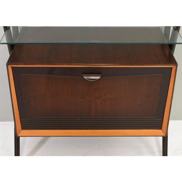 Black Dry Bar Cabinet attributed to Vittorio Dassi, Italy, 1950s For Sale - Image 8 of 17