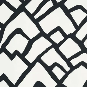 Sample - Schumacher Zimba Stripe Geometric Wallpaper in Black