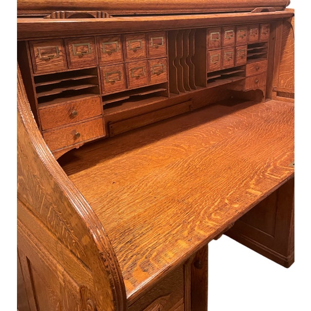 Late 20th Century Rolltop Desk For Sale - Image 4 of 12