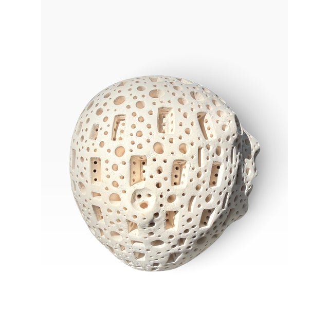 Alexander Ney Perforated Terracotta Head Sculpture, C. 1980s For Sale - Image 9 of 13