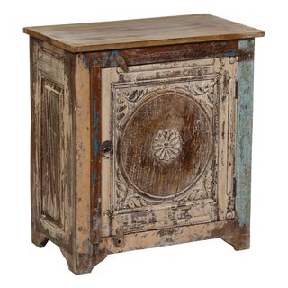 Nightstand Made From Antique Indian Teakwood Architectural Elements For Sale
