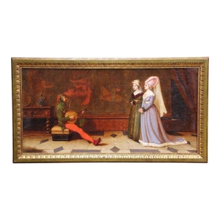 19th Century Edwin Hughes Signed Oil Painting “The Court Jester”, Dated 1875 For Sale
