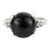 Vintage Black Star & Zircon Ring in White Gold Setting, Size 6 For Sale