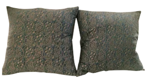 Fortuny "Granada" Pillows, Blue & Silvery Gold - 2