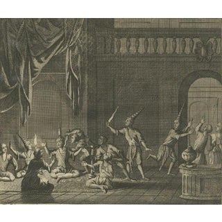 Valentijn, Illustration of the Murder of Kings in Cambodia While Playing Cards, 1726, Print For Sale