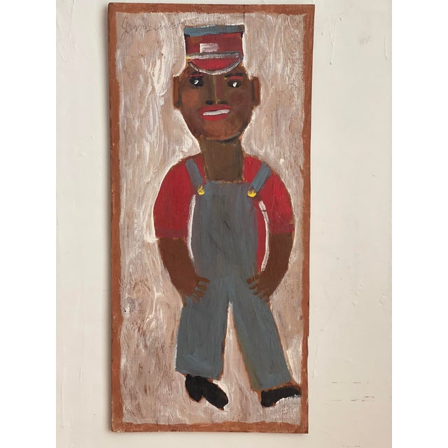 1980s Vintage Jimmy Lee Sudduth Folk Art Painting “Farmer” For Sale - Image 9 of 12